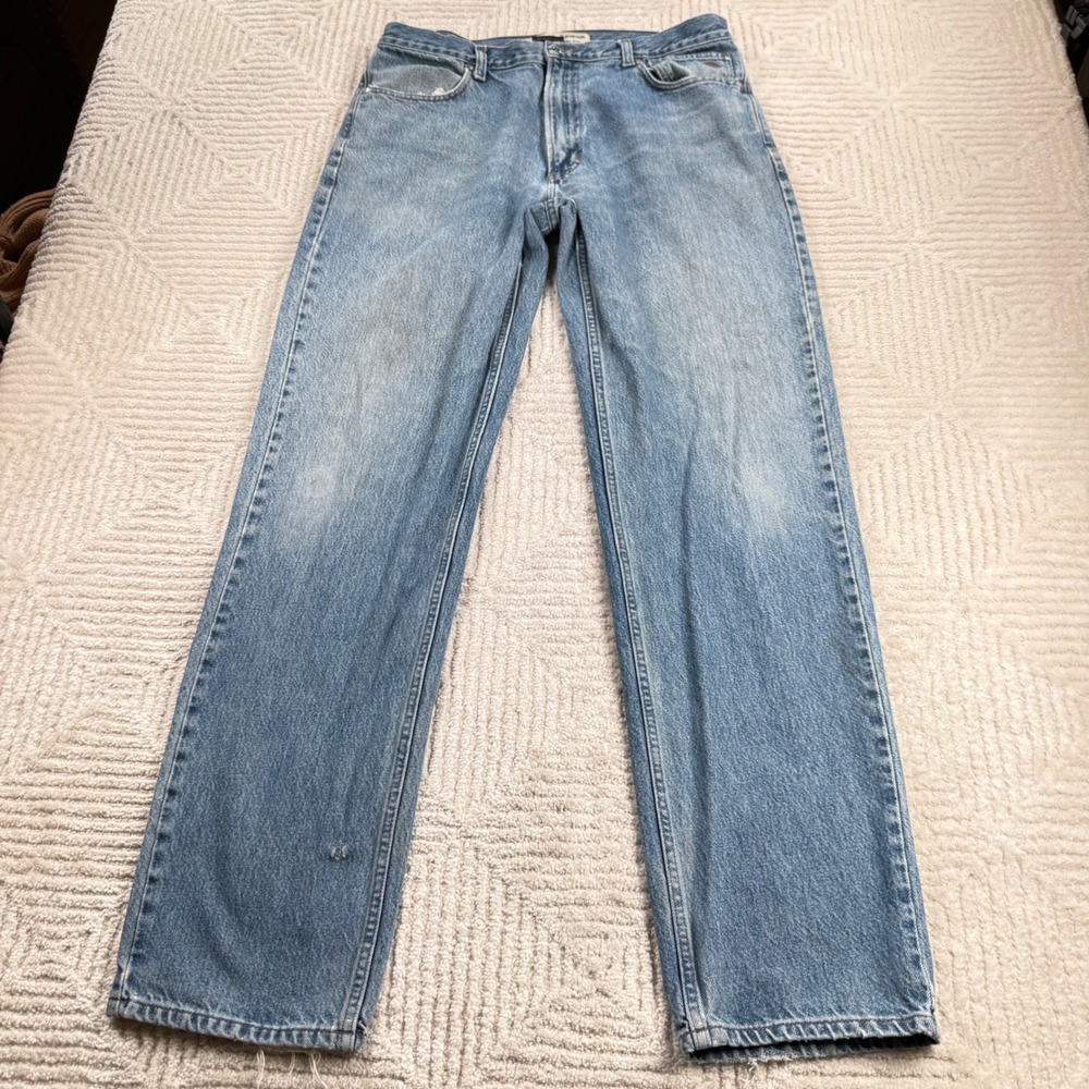 Harley Davidson Jeans Mens 36x36 Blue Straight Leg Denim Distressed Biker Moto